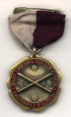 Boston Red Sox medal Gilt bronze and red enamel medal