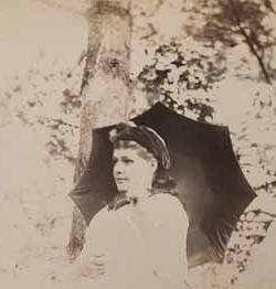 Grace Minot, half-length, outdoors, with parasol Photograph
