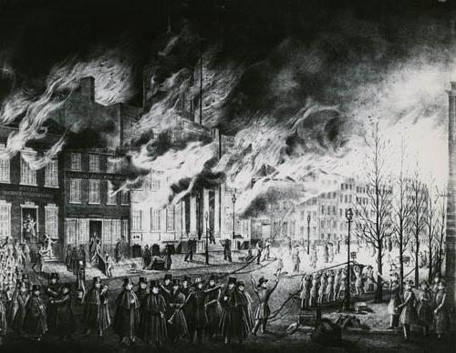 The Great Fire of the City of New York, 16 December 1835 Black & white photograph of a lithograph by John T. Bowen, published in 1836